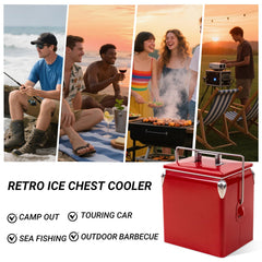 Dazefree Retro Cooler open-lid red for convenient access at gatherings.