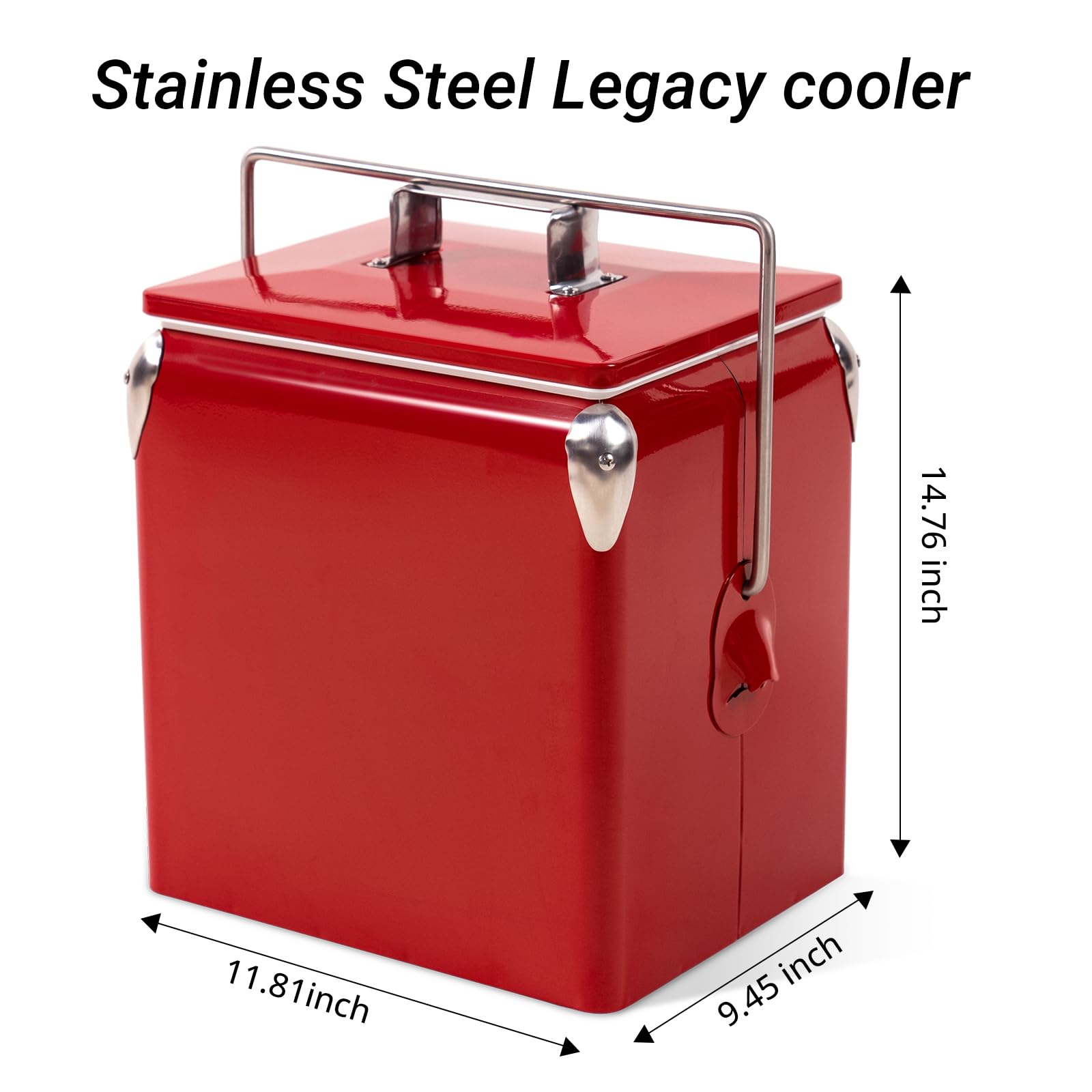 Dazefree Retro Cooler portable red design fits car trunks.