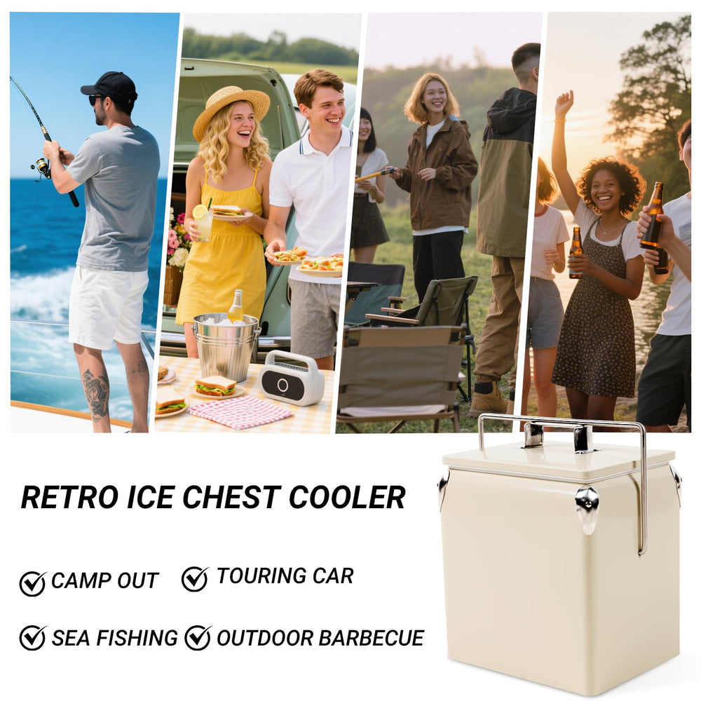 Dazefree retro cooler built-in bottle opener for easy tailgates