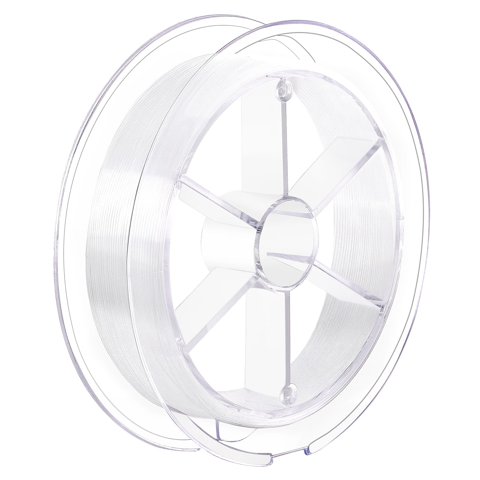 Dazlute clear fishing line spool showing 0.3mm diameter, 328 ft length
