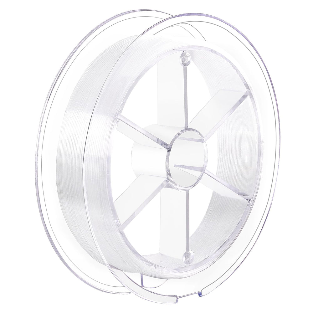 Dazlute clear fishing line spool showing 0.3mm diameter, 328 ft length