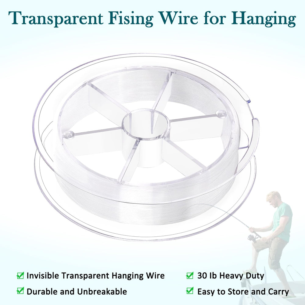 Transparent hanging wire for balloons and decorations