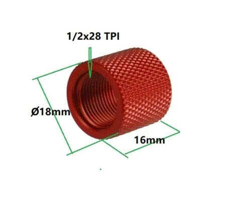 DB TAC Glock-thread compatibility shown on red aluminum protector