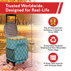 dbest Ultra Compact Cooler Smart Cart back wheels roll smoothly on pavement