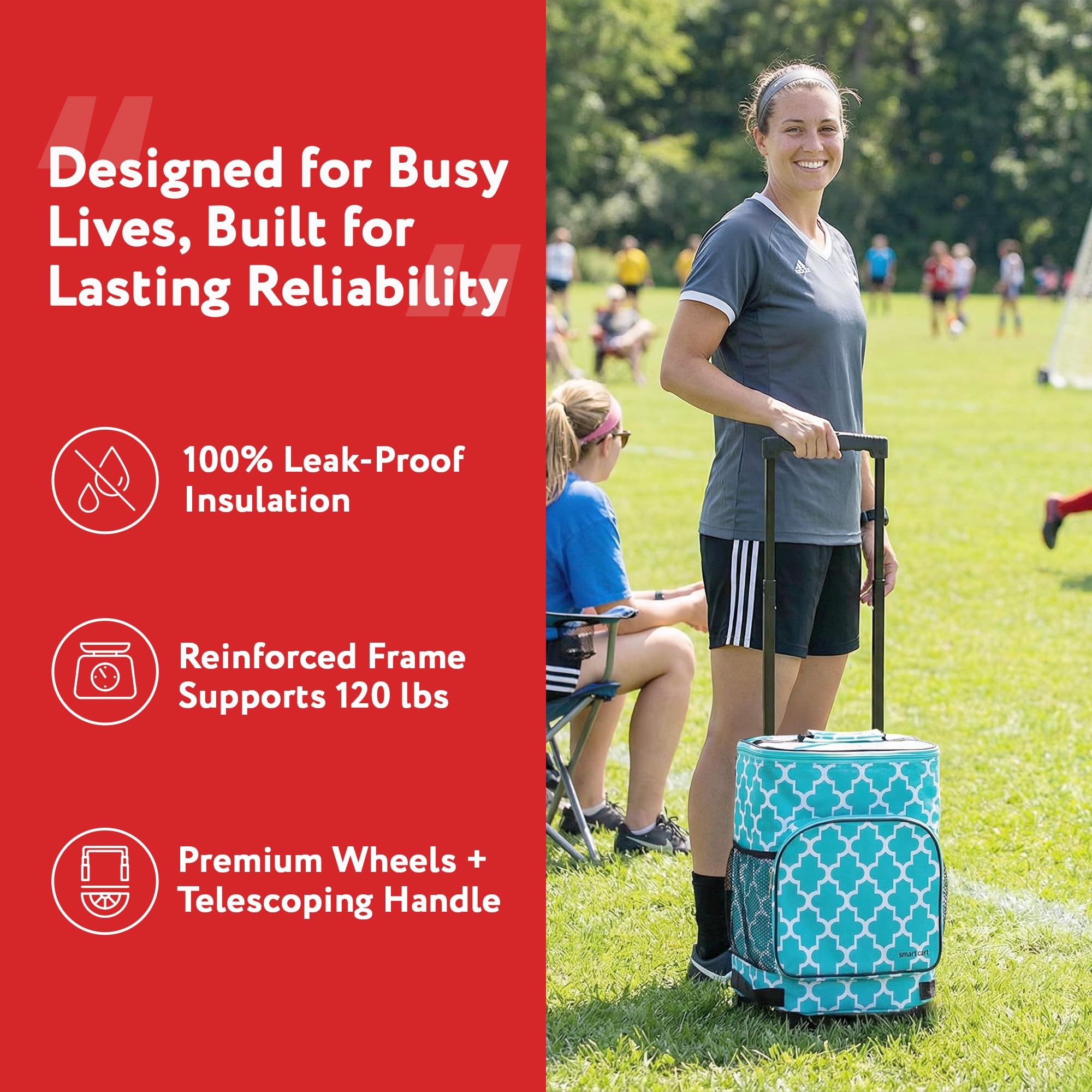 dbest Cooler features extra-large side pockets for bottles and snacks