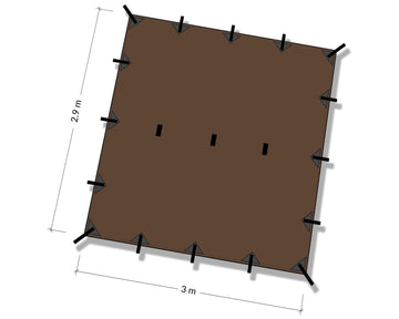 DD Hammocks DD Superlight Tarp with multiple attachment points supports tarp shelters in varied setups.
