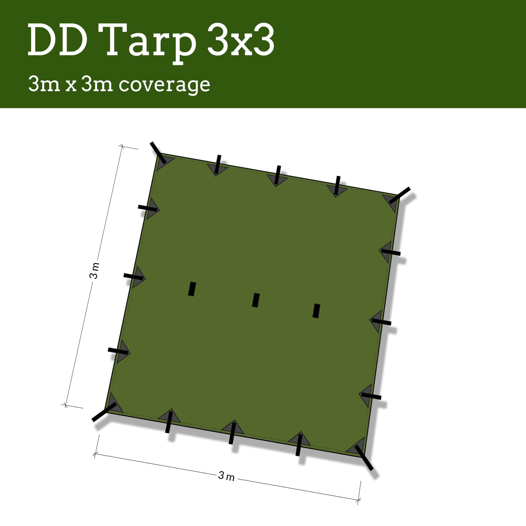 DD Hammocks DD Tarp 3x3 Coyote Brown close-up fabric-190t shows durable, weather-ready material.