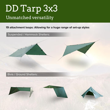 DD Hammocks DD Tarp 3x3 Coyote Brown UV50+ protection helps shade during sunny days and heat exposure.