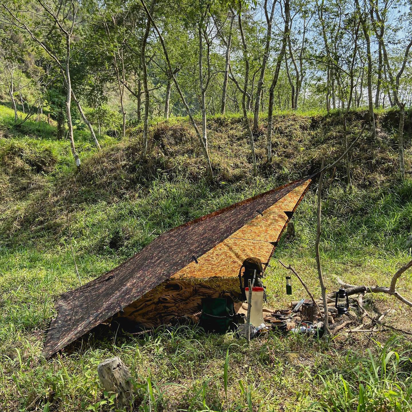 DD Hammocks DD Tarp 3x3 MC packable and compact when stowed