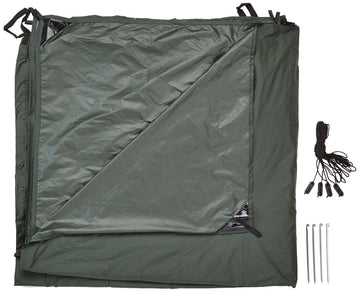 DD Hammocks Superlight Tarp showing 10x10 coverage for versatile setups
