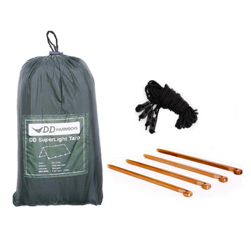 DD Hammocks Superlight Tarp olive green folded compact for backpacking