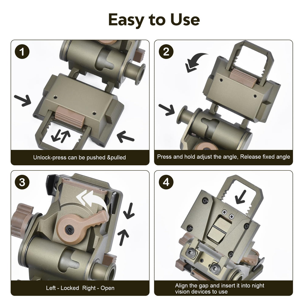 DDayuanwei NVG mount quick-release button enables one-handed helmet detachment.