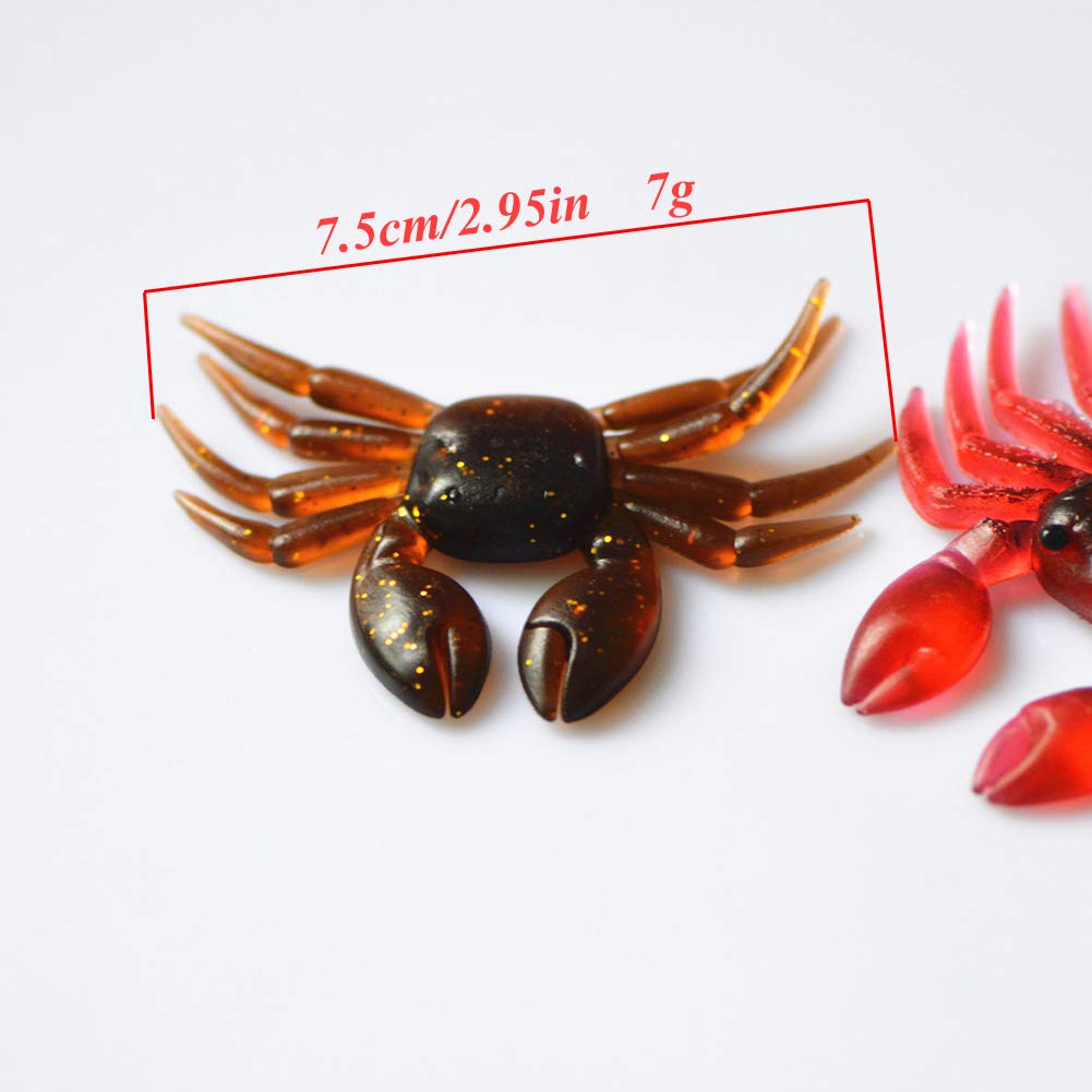 DDfishing crab lure lifelike swimming brown showcases bionic detail for effective casting.