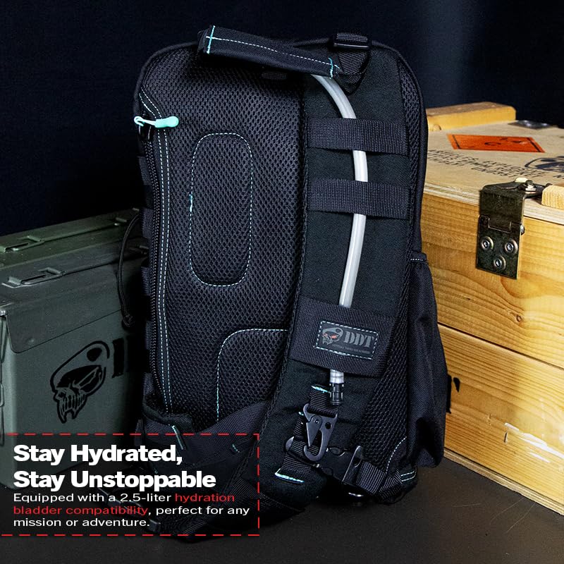 DDT Assassing Large Sling Bag Ice, 2L hydration-ready design for longer outings