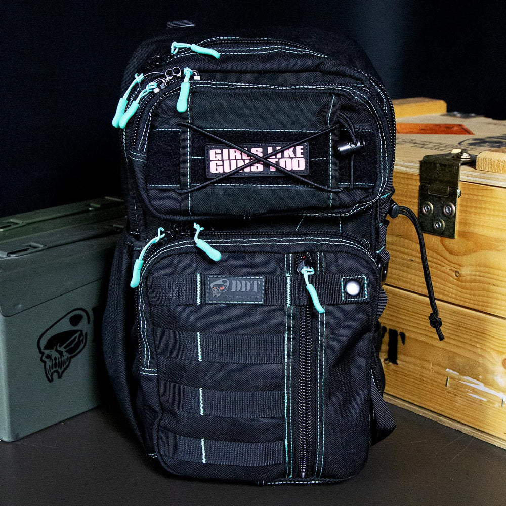 DDT Assassing Large Sling Bag Ice, side view showing MOLLE webbing for attachments