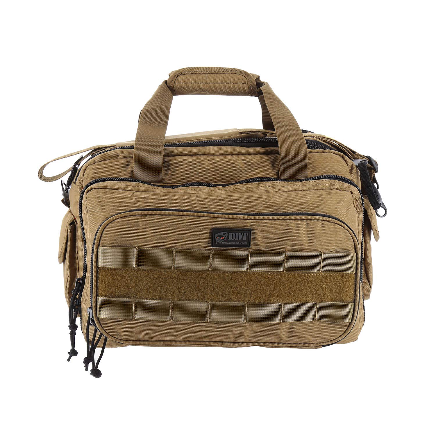 DDT Ranger padded range bag front view shows sturdy carry and compact storage.
