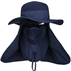 Removable neck flap extended for full sun coverage