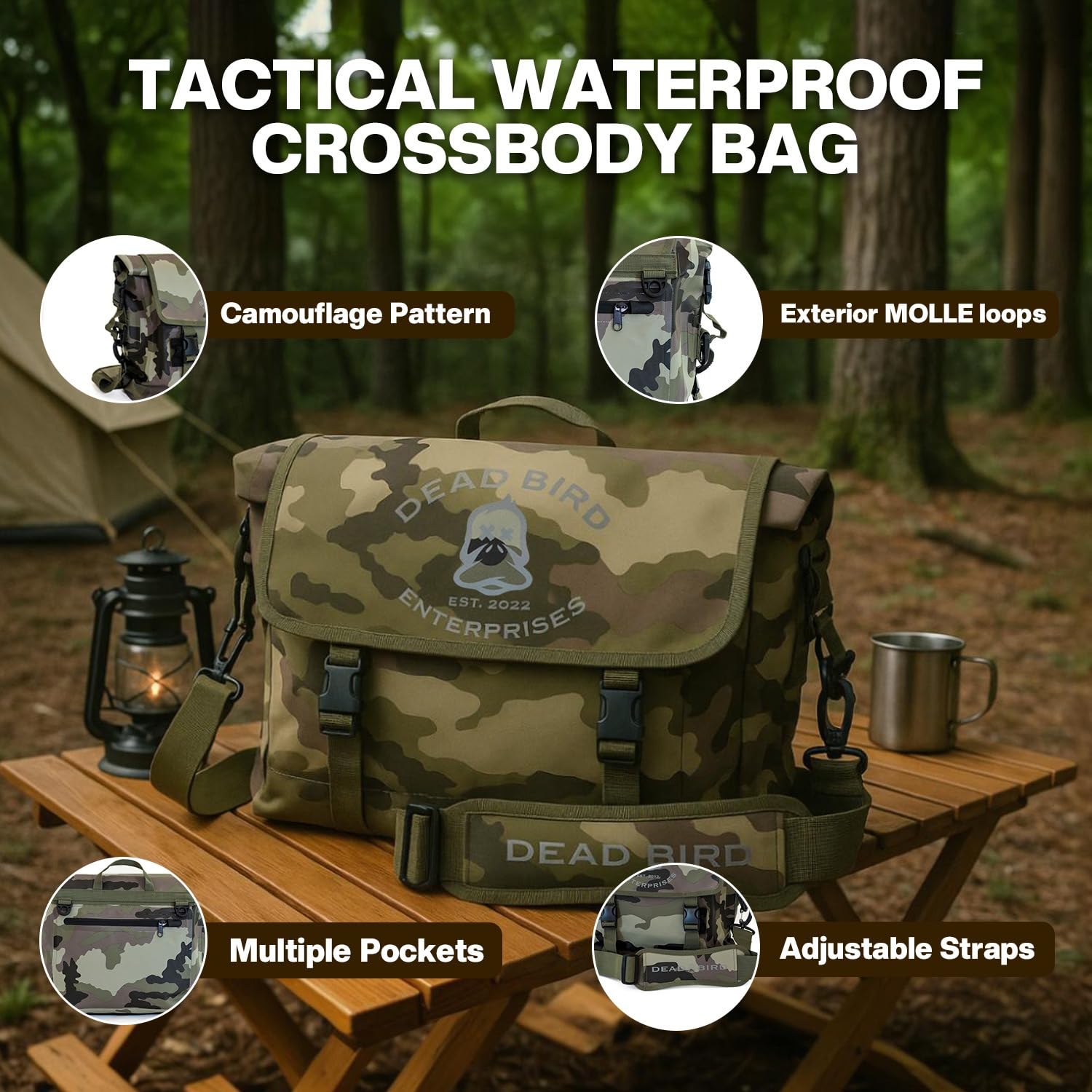 Dead Bird Enterprises multiple waterproof pockets keep items organized while traveling