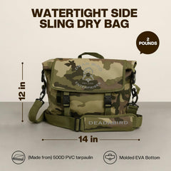 Dead Bird Enterprises roll top closure highlights waterproof seams for wet conditions