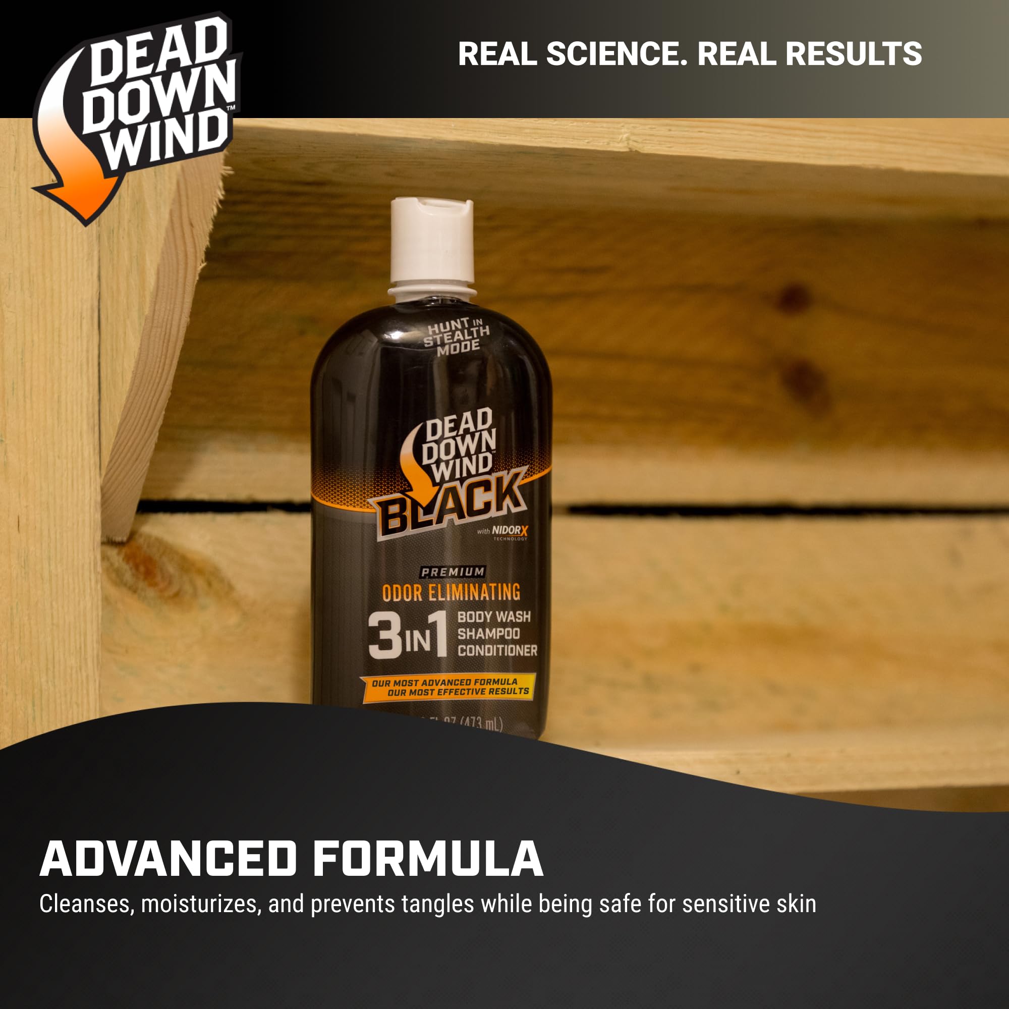Dead Down Wind BLACK huntress-approved conditioner supports long hair in the field