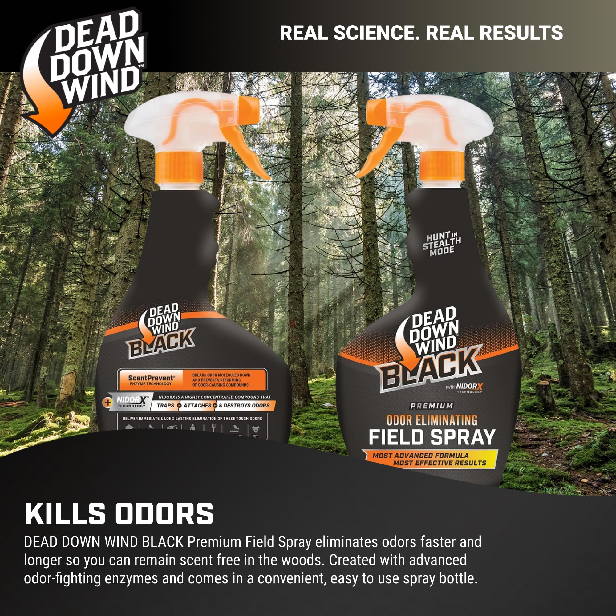 DEAD DOWN WIND Black odor elimination on camouflage gear in action