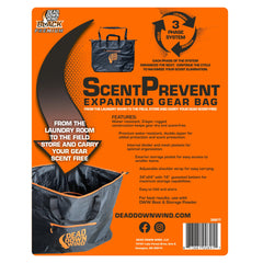 Exterior pocket on Dead Down Wind bag for quick-access small items