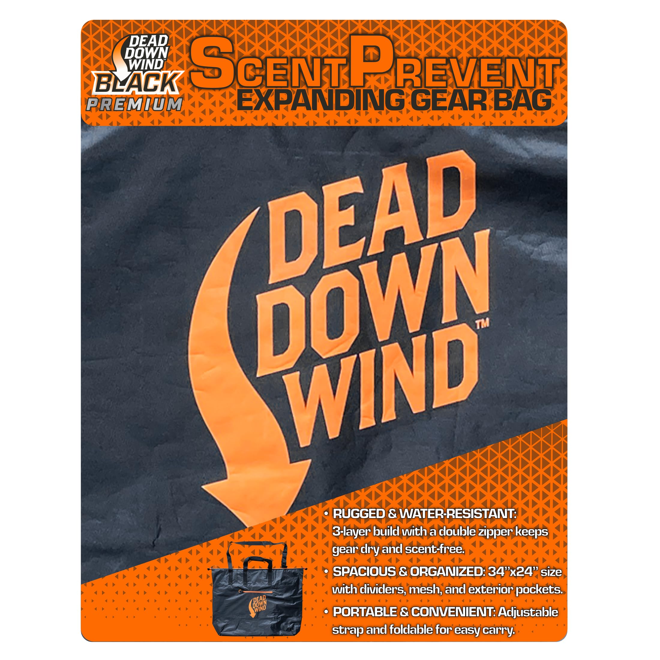Interior dividers in Dead Down Wind bag for organized gear packing