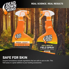 Dead Down Wind Evolve field spray mist in action on clothing to reduce odors