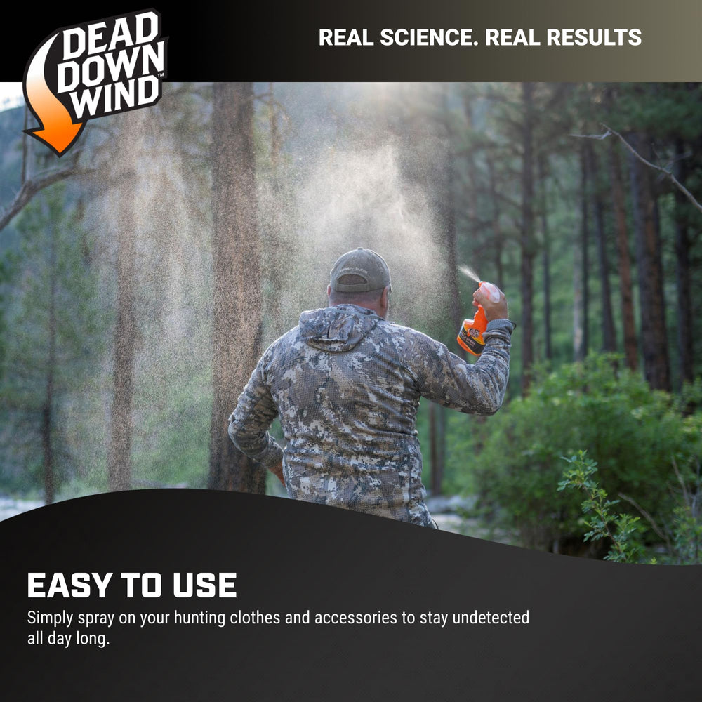 Dead Down Wind Evolve field spray on hunting clothes to stay undetected and odor-free