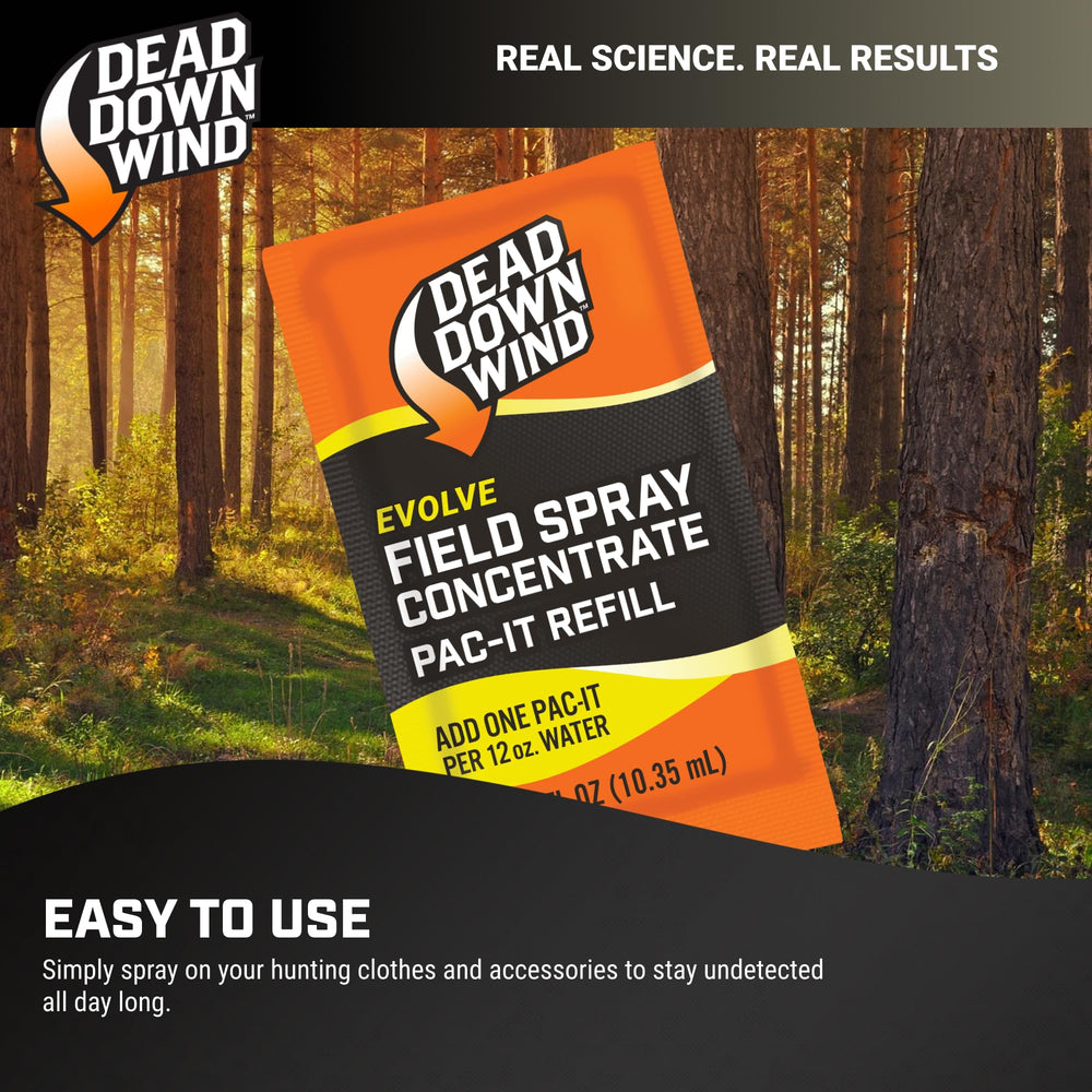 DEAD DOWN WIND Evolve Pac-It refill usage demonstrates simple, compact field maintenance.