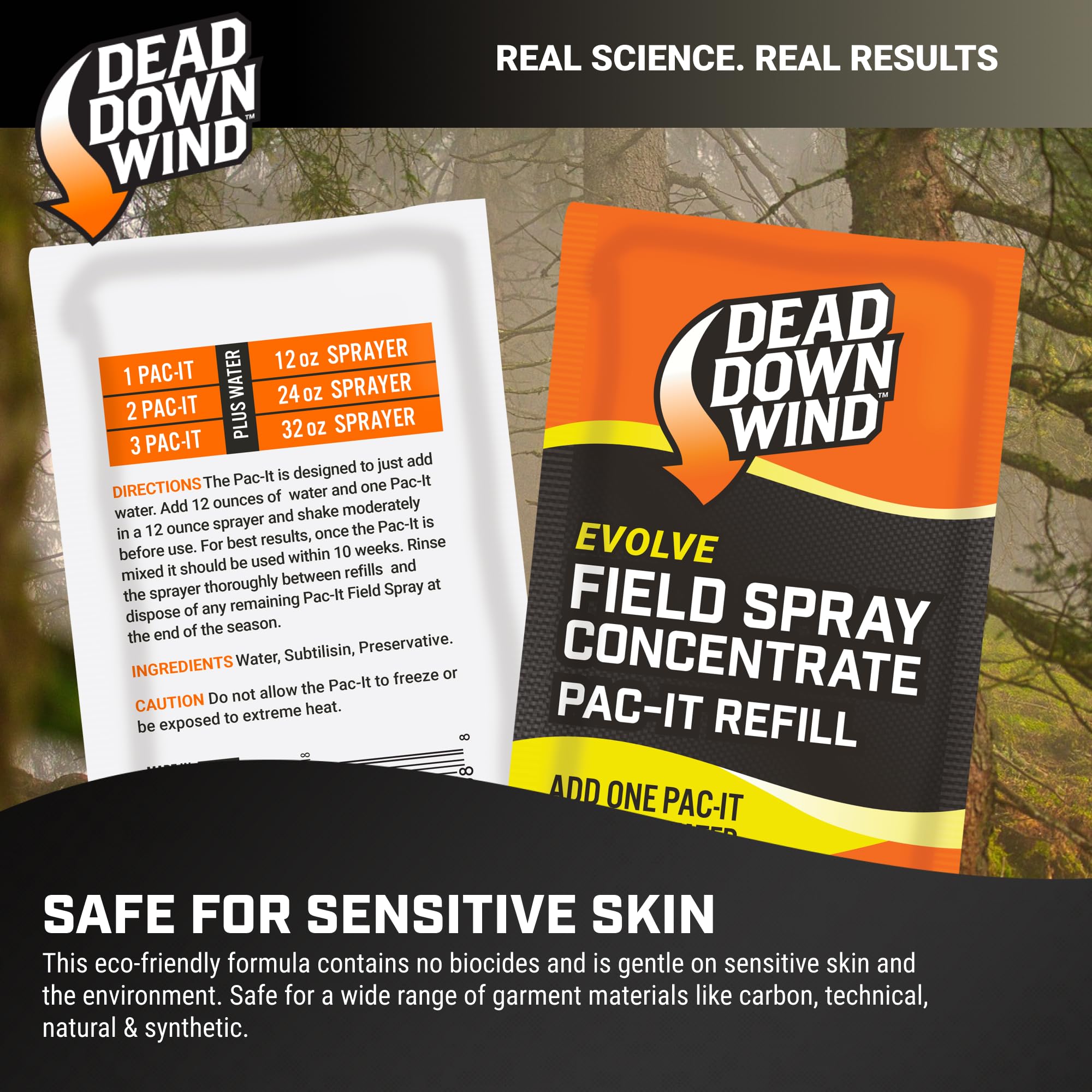 DEAD DOWN WIND field spray safe on skin for sensitive hunters.