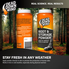 Dead Down Wind gear storage bag powder keeps clothing fresh in the field.