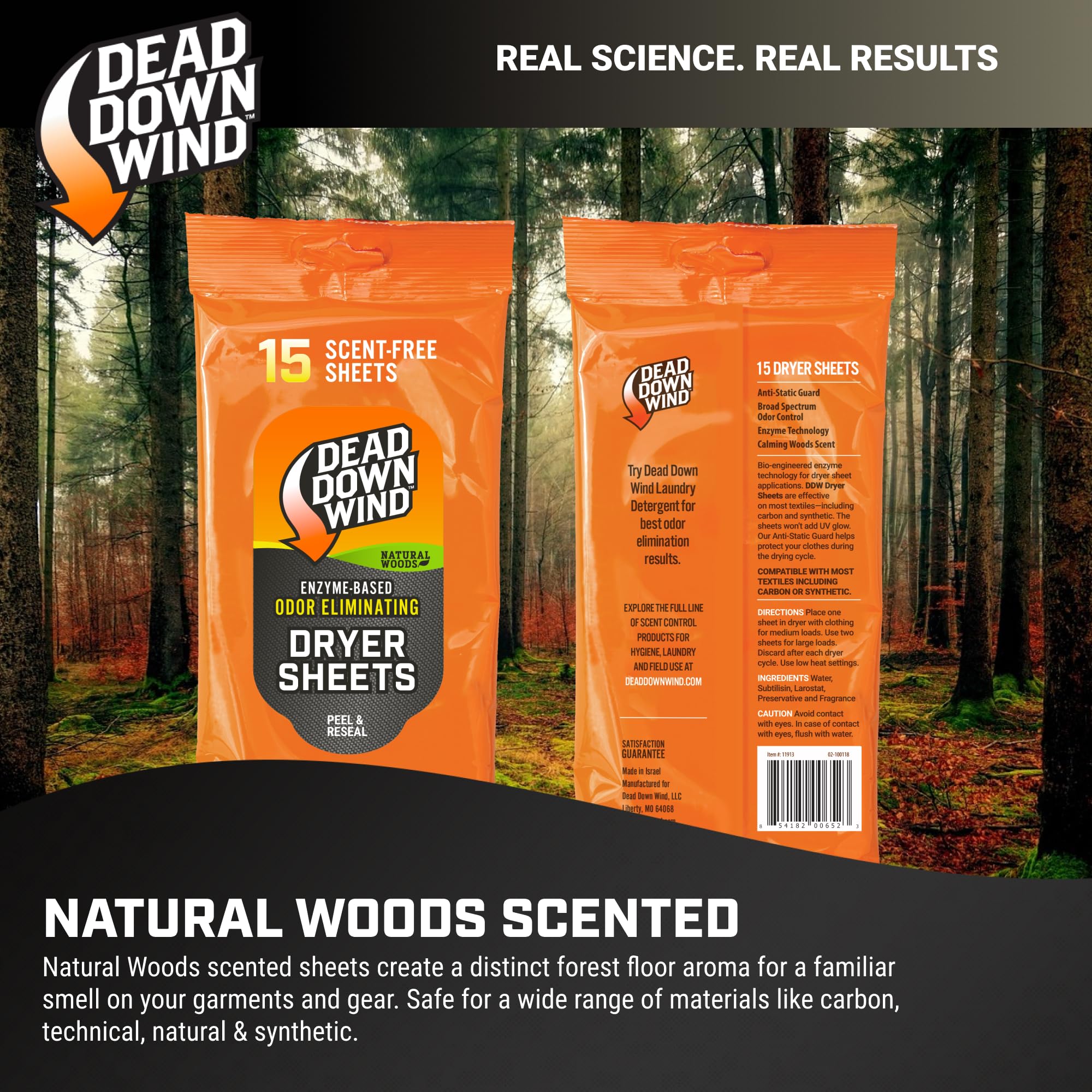 Dead Down Wind ScentPrevent sheets removing odors from hunting garments