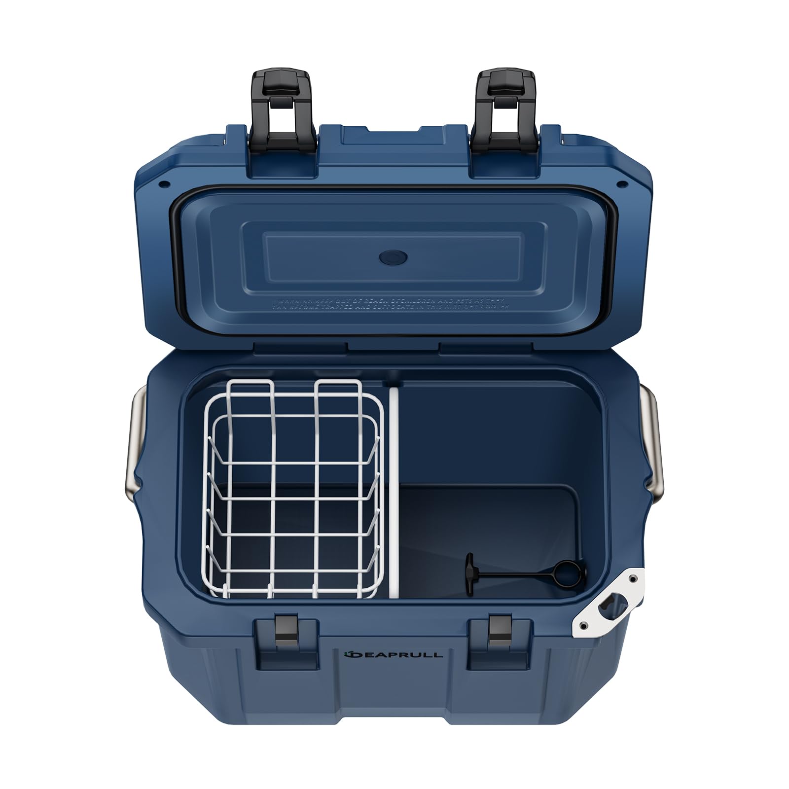 DEAPRULL 30qt cooler at the beach scene communicates ready-to-use portability