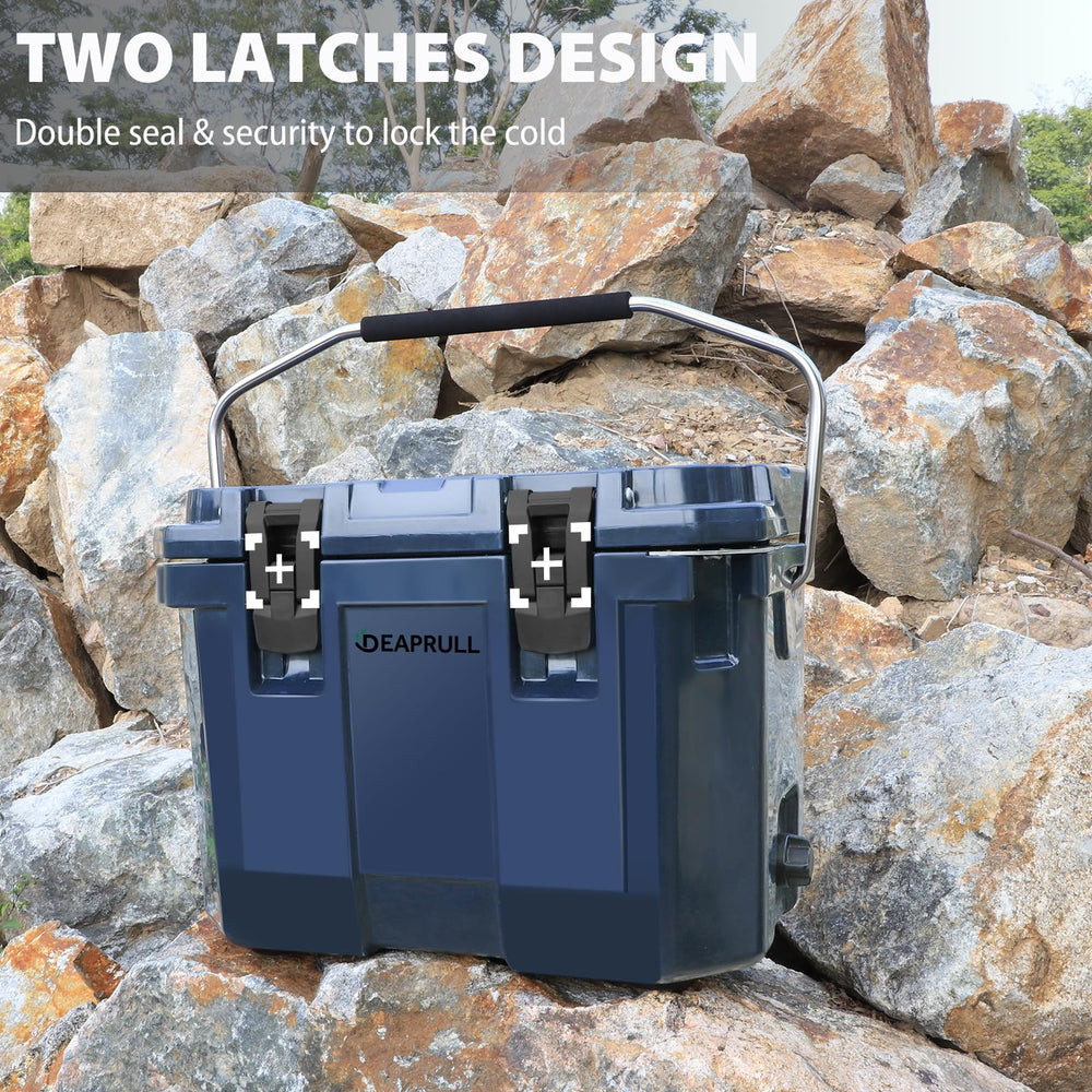 DEAPRULL 30qt cooler drain plug image conveys simple drainage and cleanups