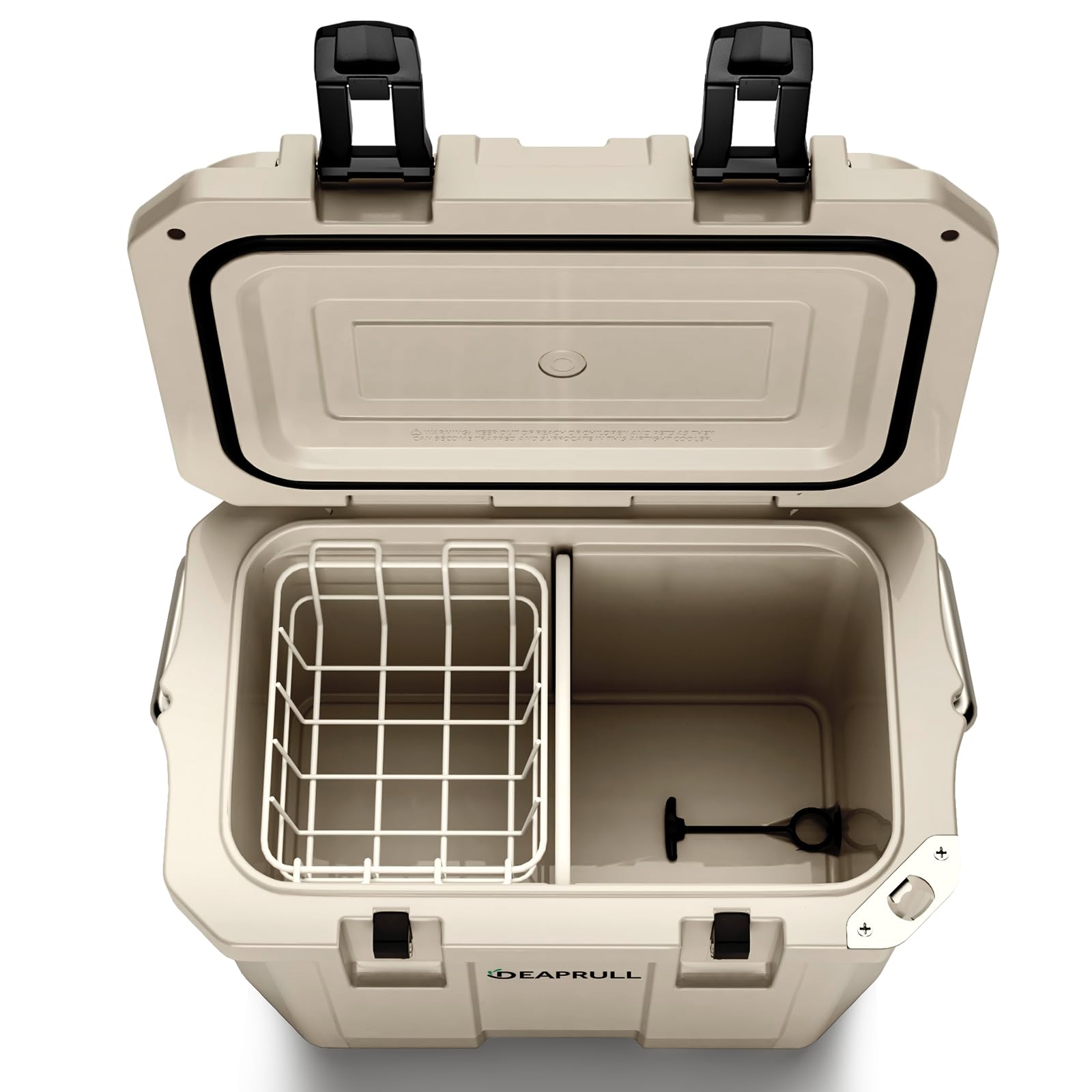 DEAPRULL 30QT cooler dry-basket compatible interior for organized packing.