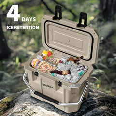 DEAPRULL 30QT cooler side handle demonstrates portable transport and comfortable grip.
