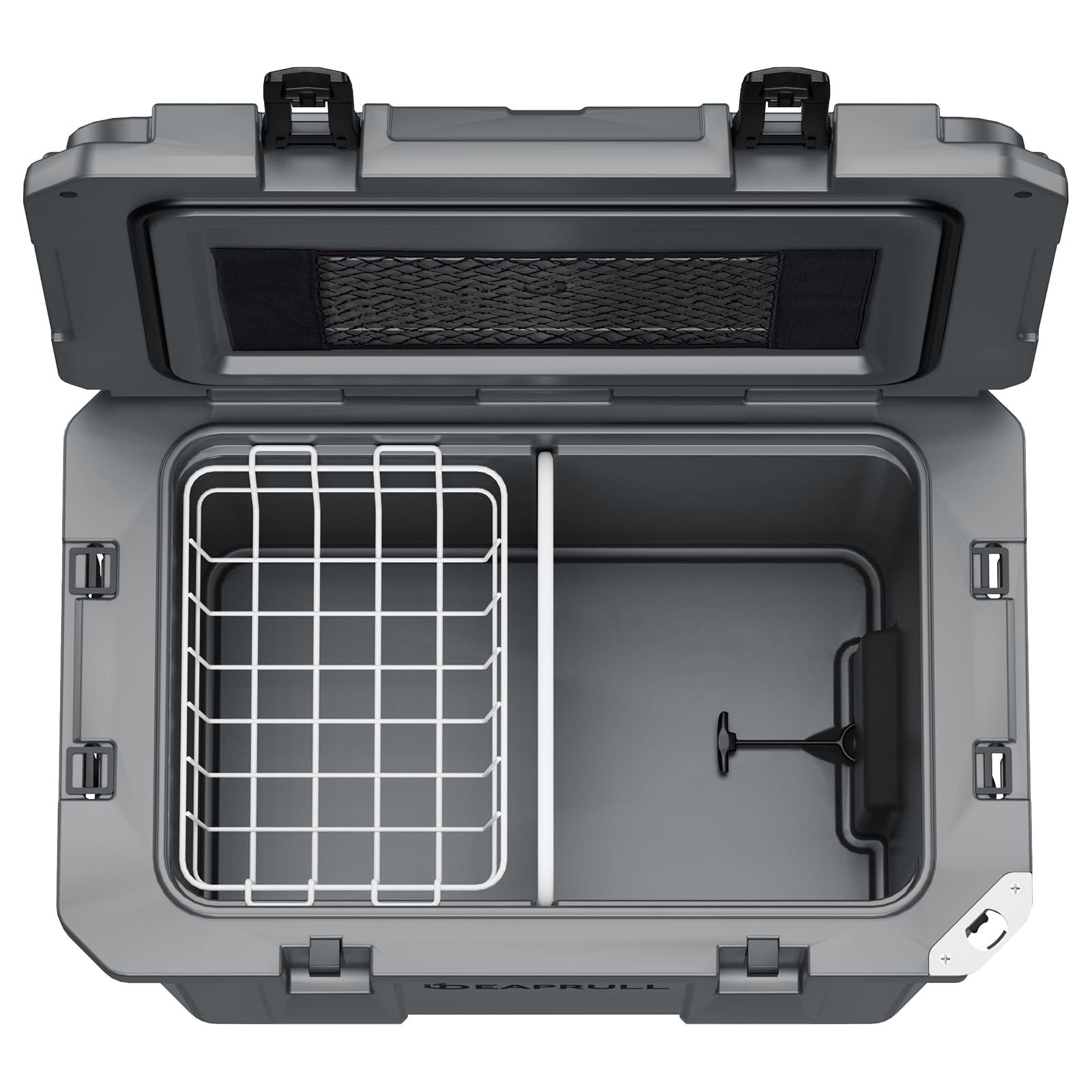 DEAPRULL 60qt cooler ready-for-use with ice packs and accessories for outdoor setups.