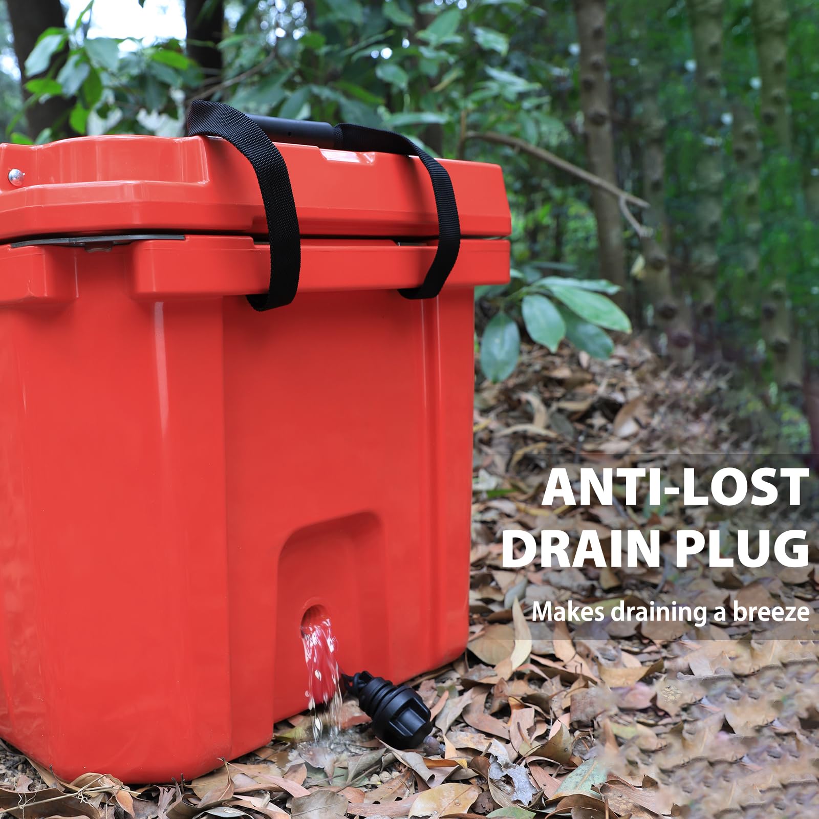 DEAPRULL 60QT hard cooler with drain plug and organization accessories