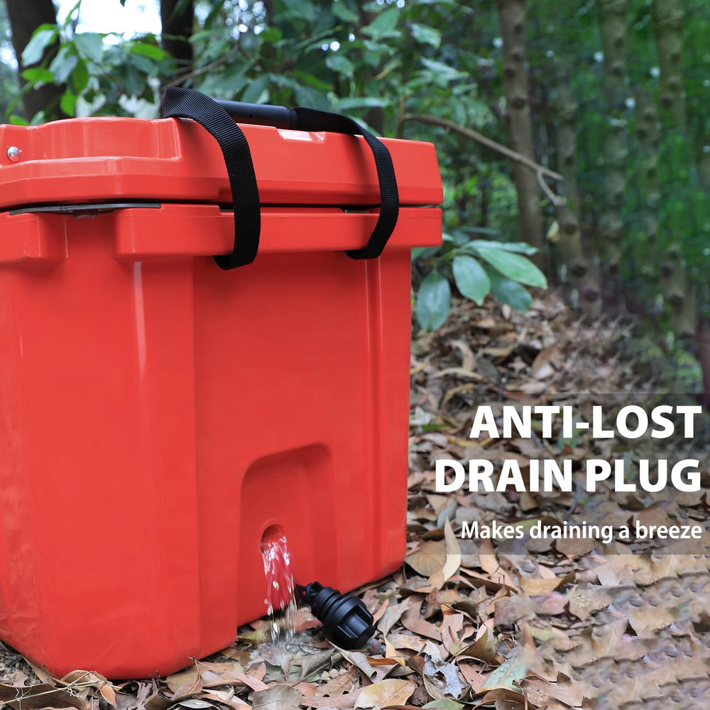 DEAPRULL 60QT hard cooler with drain plug and organization accessories