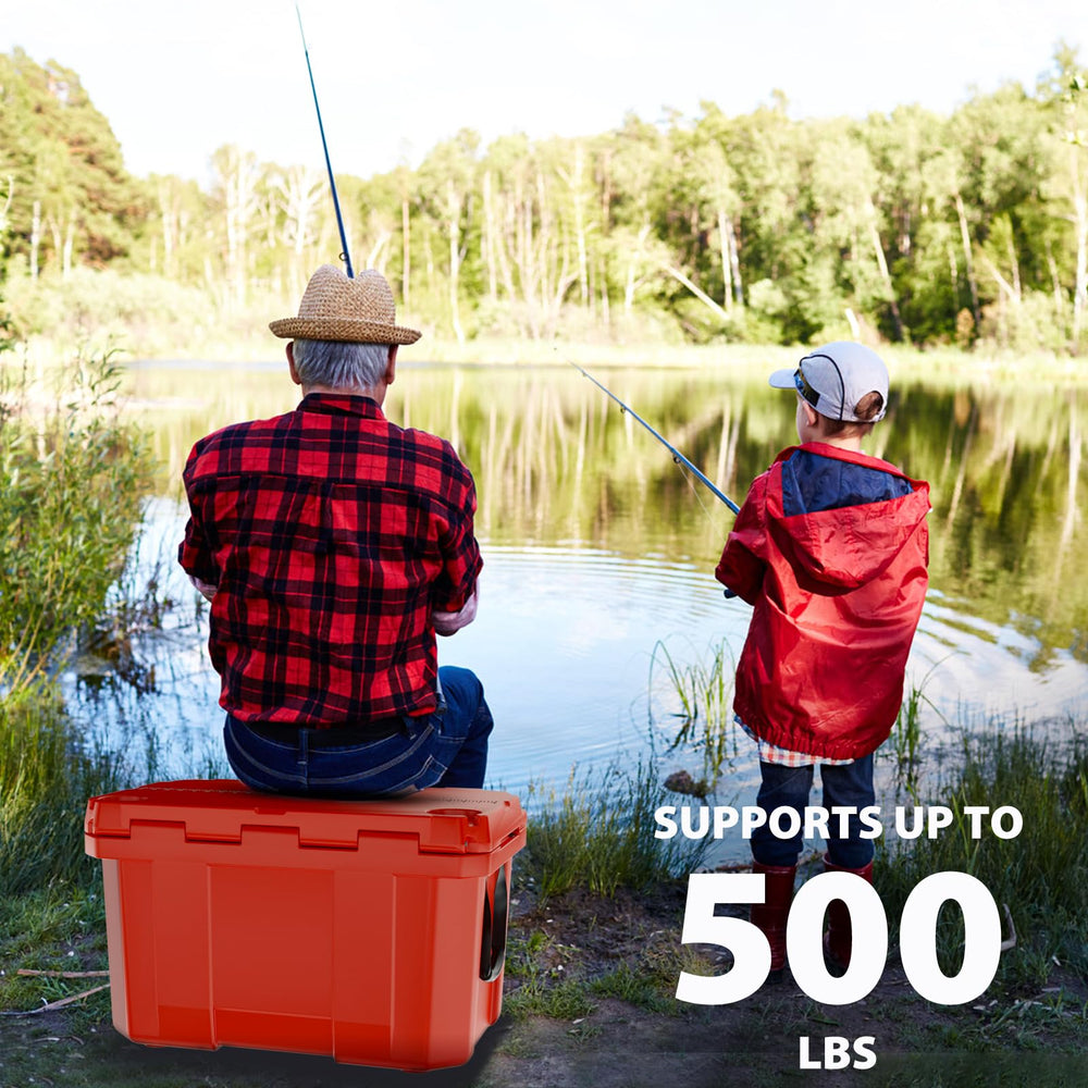 DEAPRULL 60QT hard cooler with nylon rope handles and comfortable grip