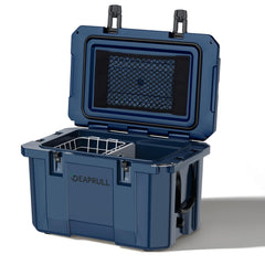 DEAPRULL 60QT cooler side view showing large capacity for gear and drinks
