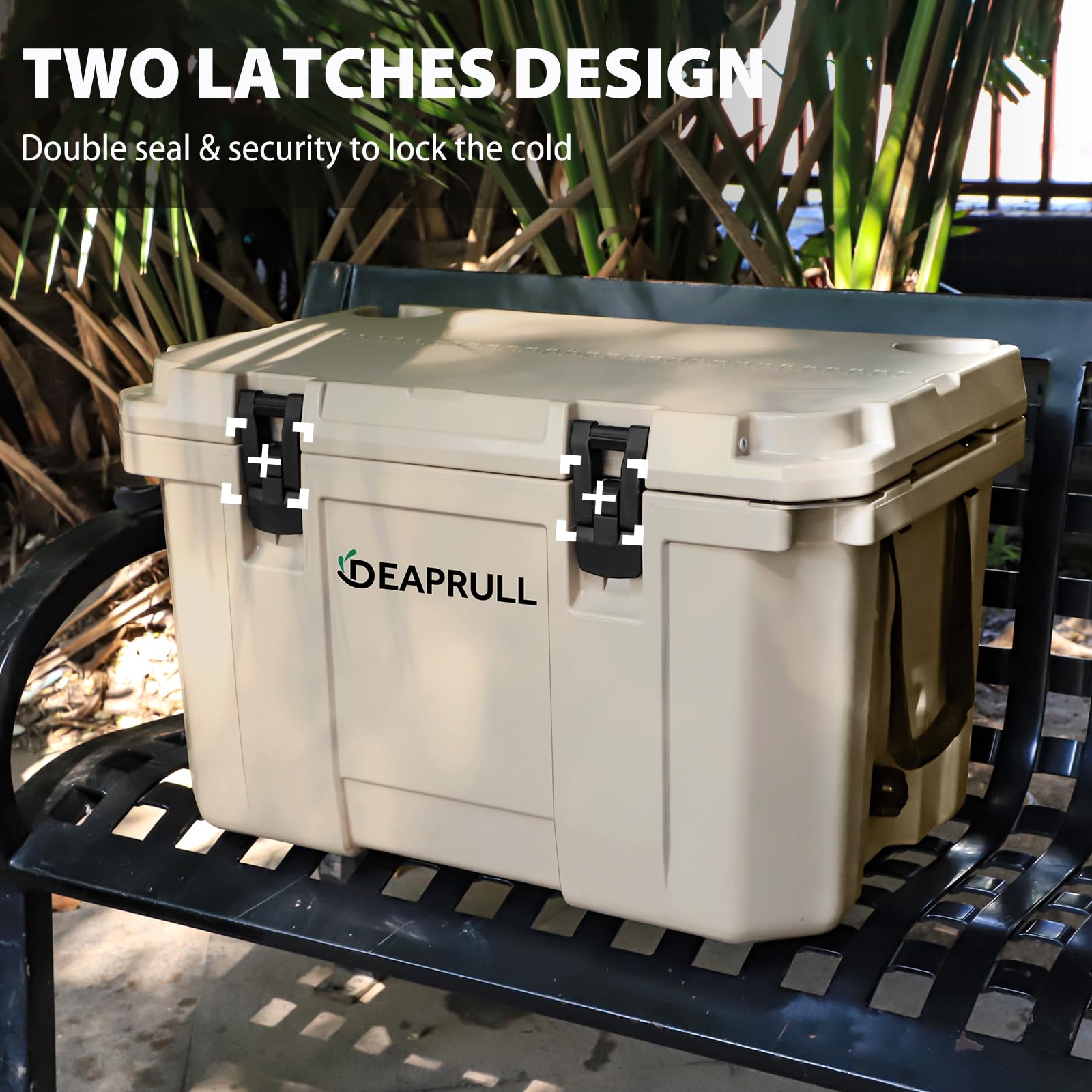 DEAPRULL hard cooler double latches secure ice during adventures