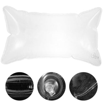 DEARMAMY Waterproof clear pillow demonstrates water resistance during outdoor use.