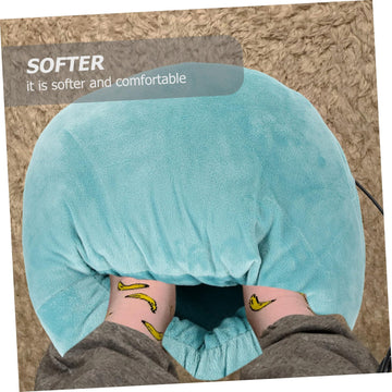 DEARMAMY portable USB heating shoes in use on desk, fast warmth ready when plugged in.