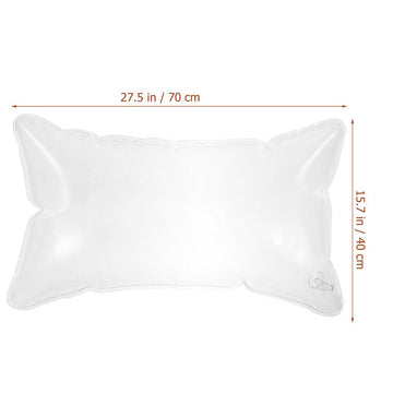 DEARMAMY Inflatable cushion illustration noting easy deflation and space saving.