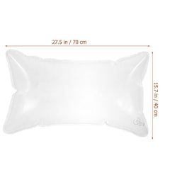 DEARMAMY Inflatable cushion illustration noting easy deflation and space saving.