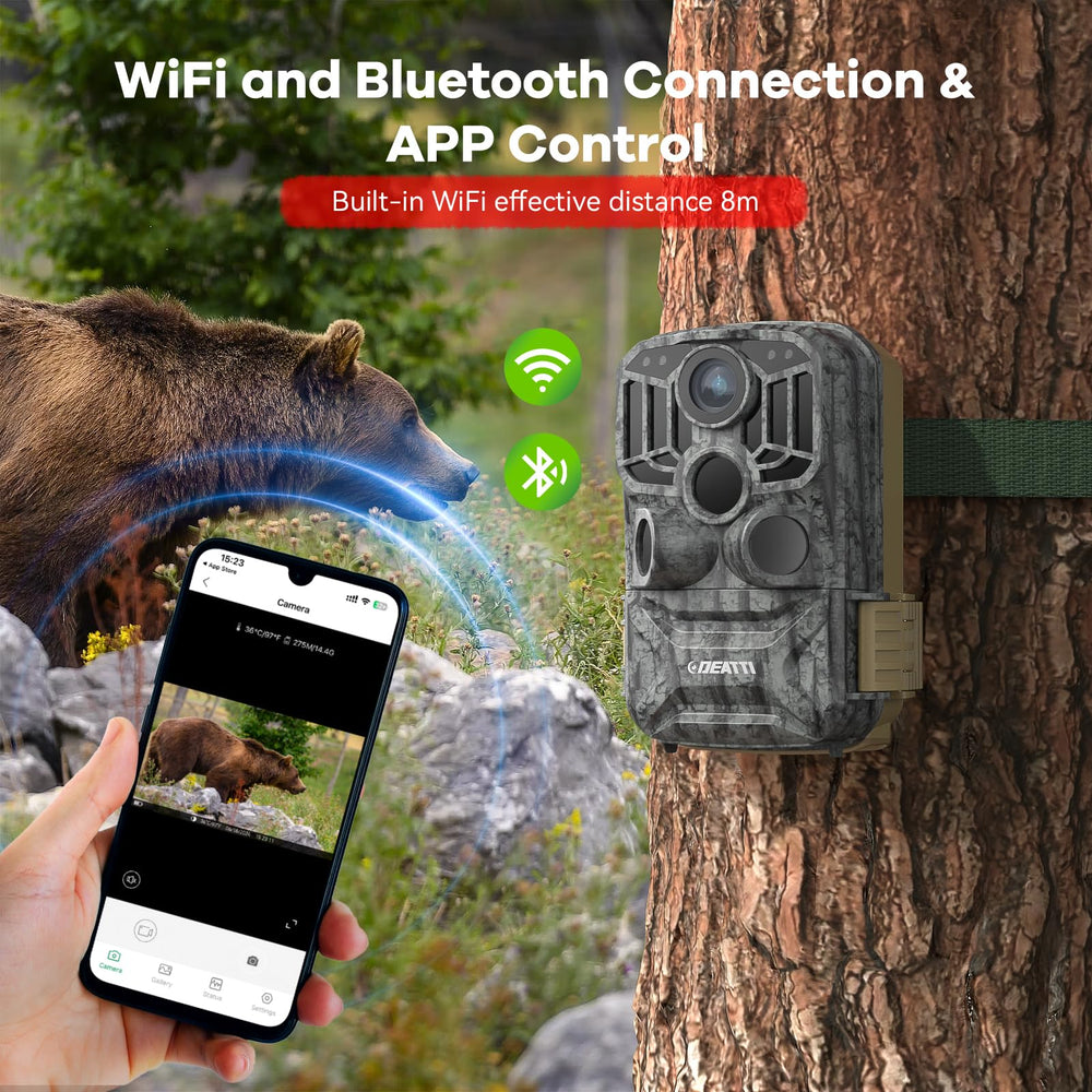 DEATTI trail camera 2in LCD displays previews on-device for quick checks