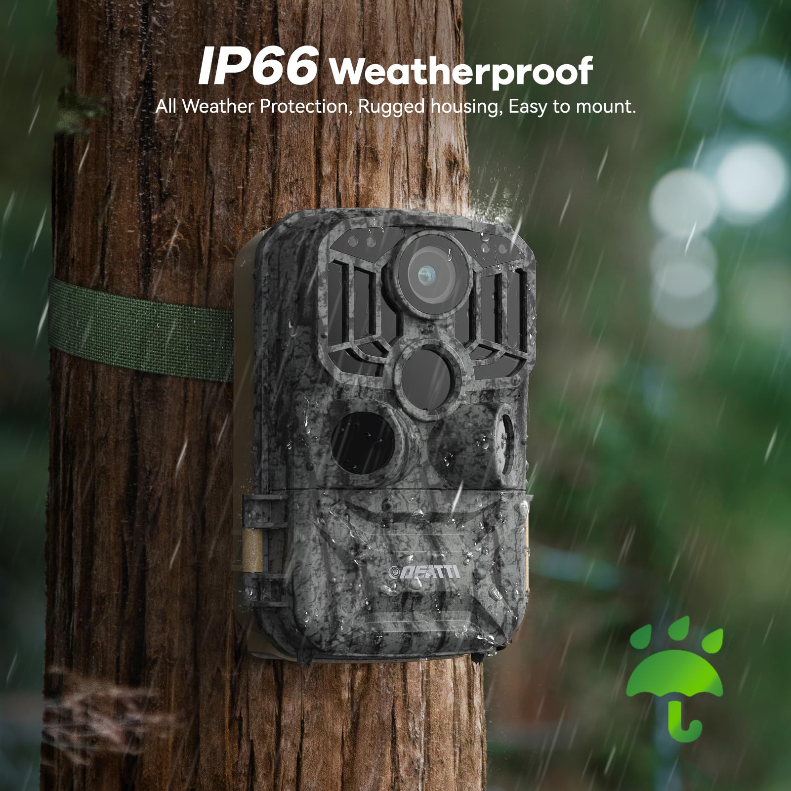 DEATTI trail camera time-lapse, sound recording and timezone options support flexible setups