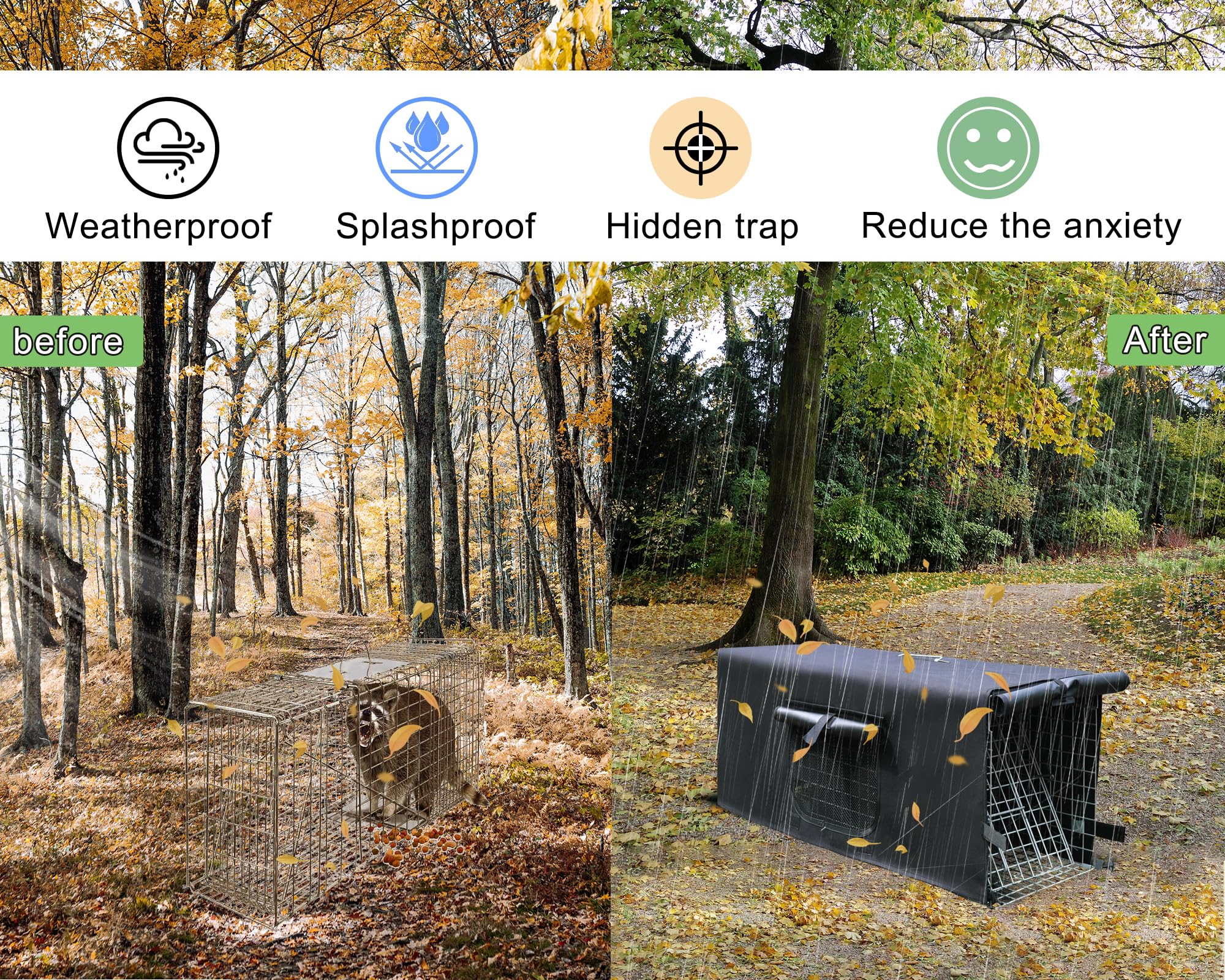 Deblue sensitive triggers inside the trap improve capture reliability